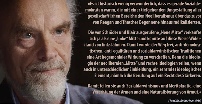 Reiner Mausfeld Porträt und Zitat über den Neoliberalismus