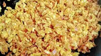 Scrambled eggs with spices for egg bhurji recipe