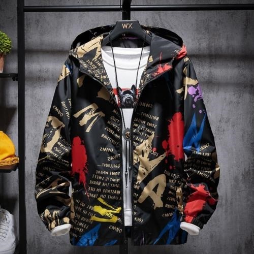 Áo khoác dù NAM lót lưới in họa tiết thời trang cao cấp