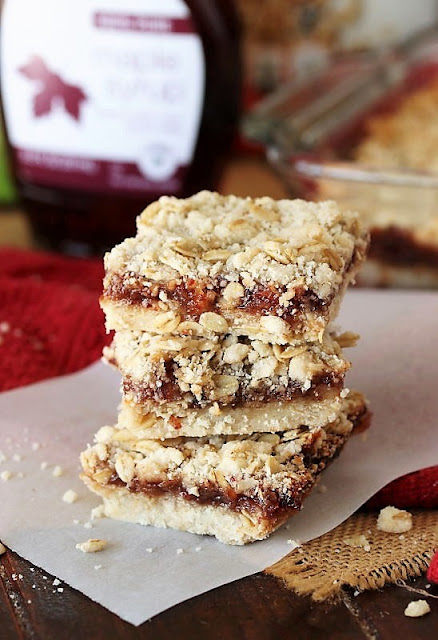 Stack of Maple-Date Crumb Bars Image