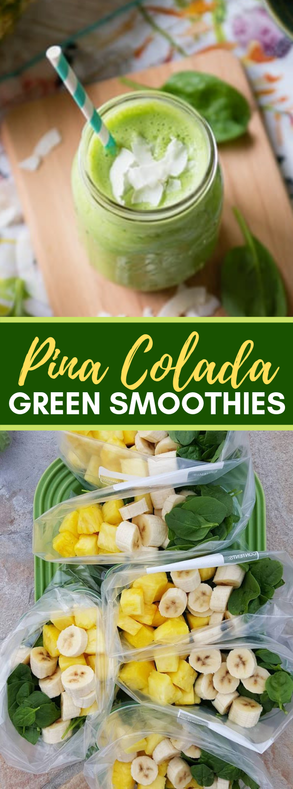 Pina-Colada Green Smoothies #drinks #healthy
