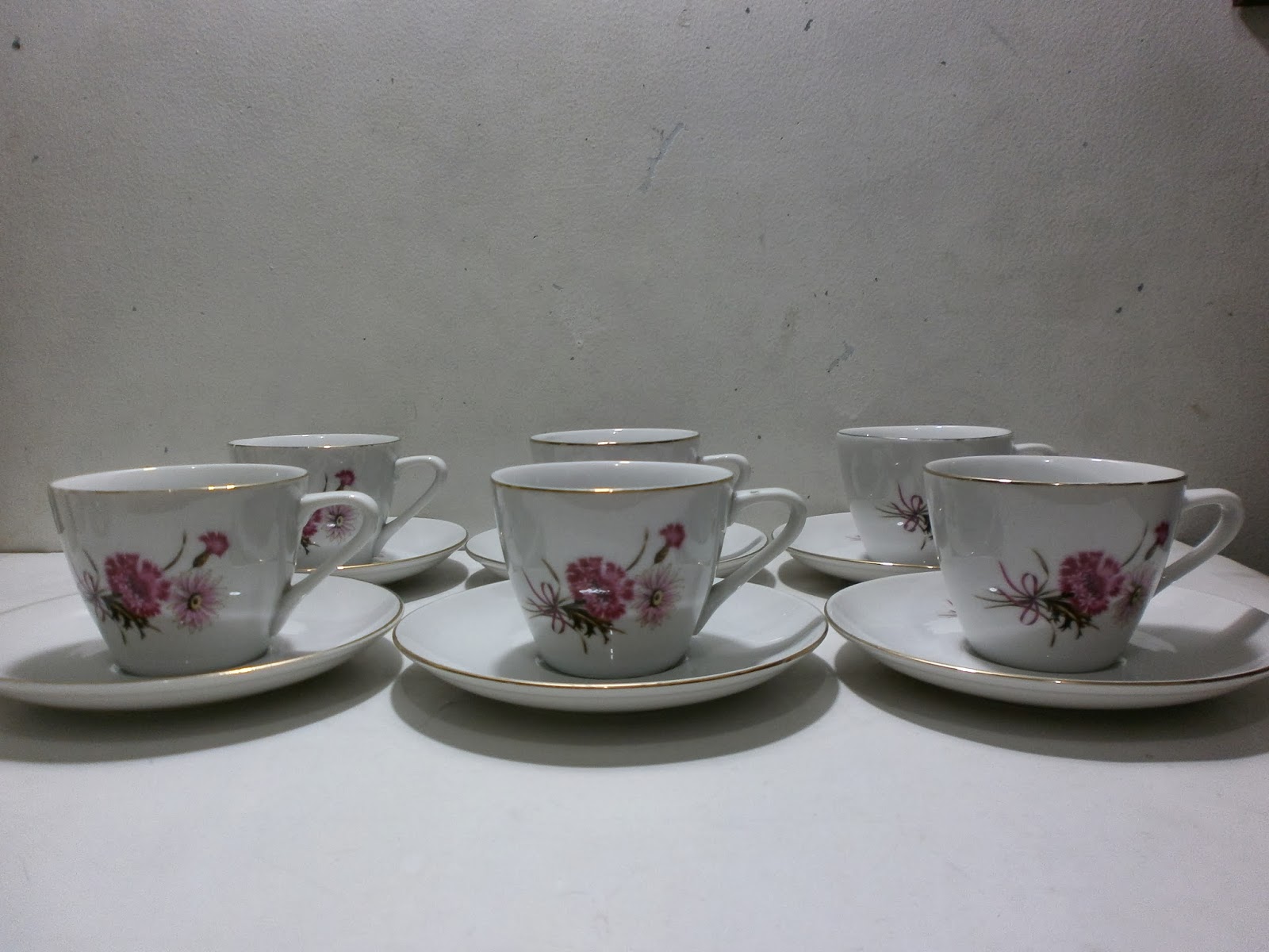 Antikpisan 1/2 Lusin Cangkir / Cangkir Untuk Tea Set Antik Sango Fine