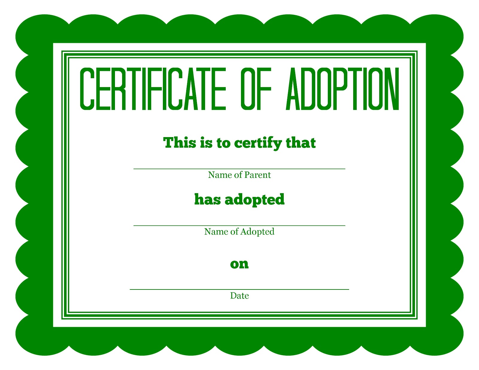 More Stuffed Animal Adoption Certificates More Stuffed Animal Adoption Certificates