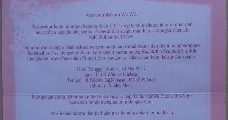 Contoh Kartu Ucapan Selamat Menempati Rumah Baru Sekitar