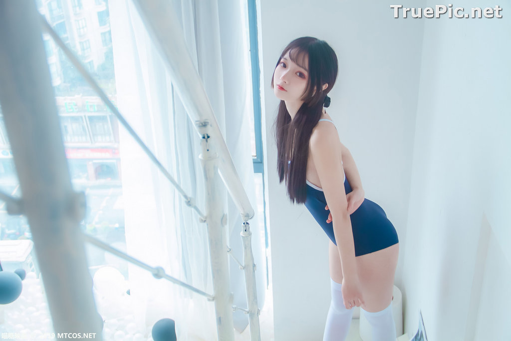 Image [MTCos] 喵糖映画 Vol.046 – Chinese Cute Model – Blue Monokini In Bathtub - TruePic.net - Picture-21