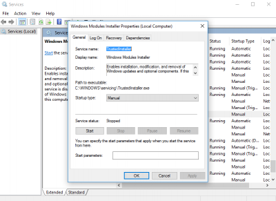 Windows Modules Installer Worker Alto uso de CPU y disco en Windows 10