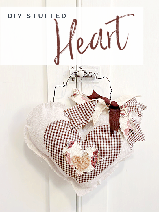 Pinterest pin with stuffed heart and overlay