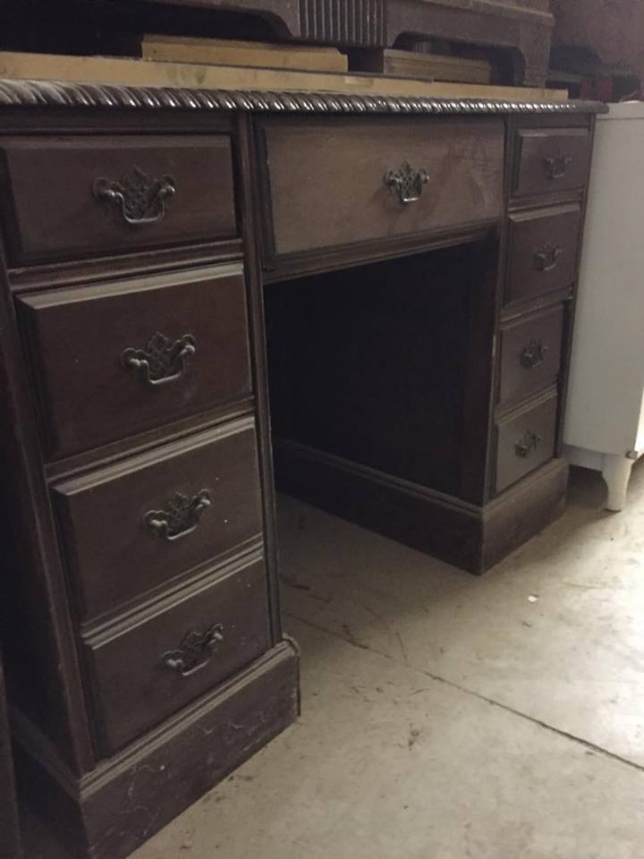 Laurel's Attic Custom Order Black Desk with Rope Moulding