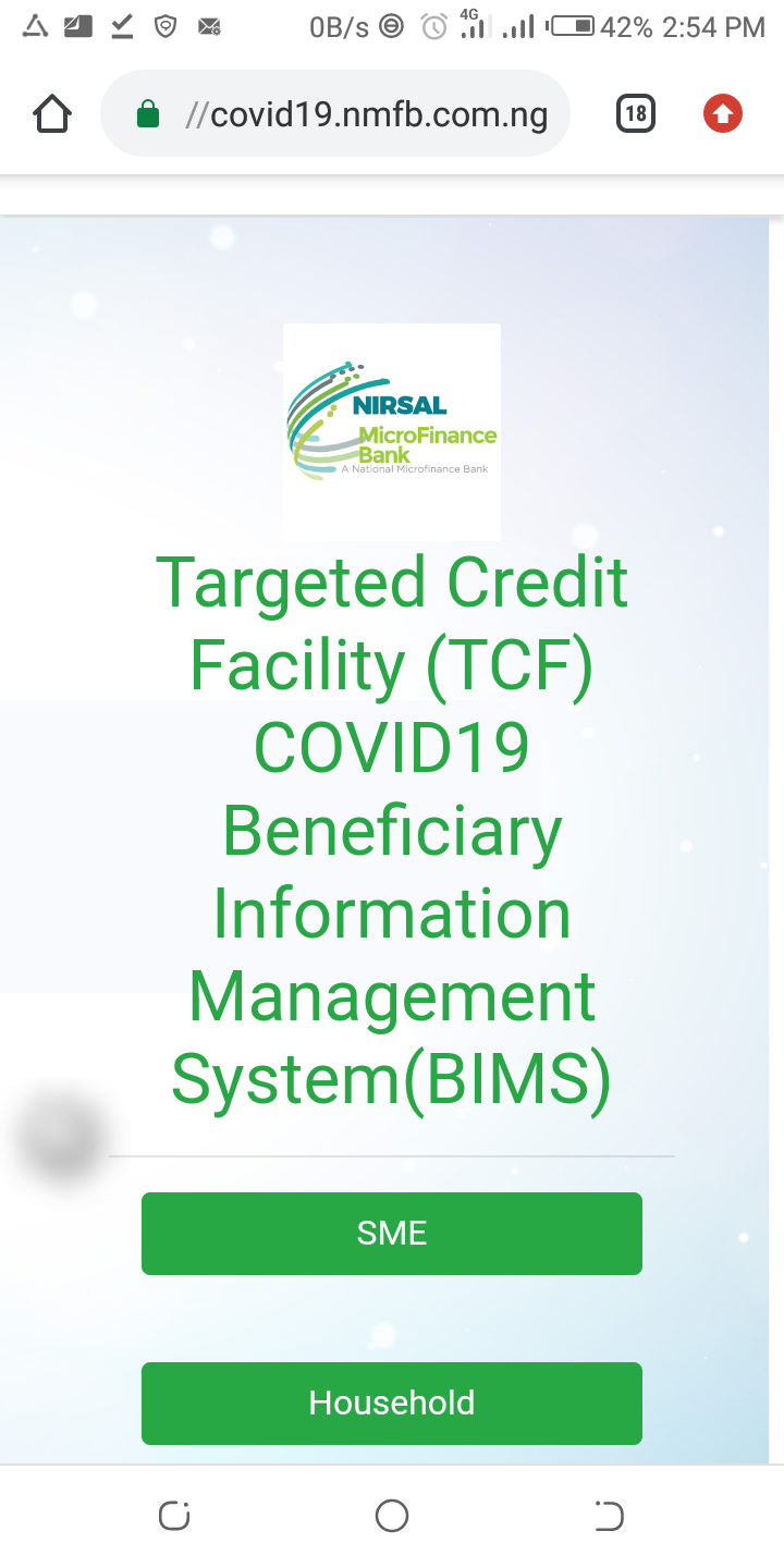 HOW TO CHECK YOUR CBN COVID 19 FREE LOAN STATUS NIRSAL MICROFINANCE