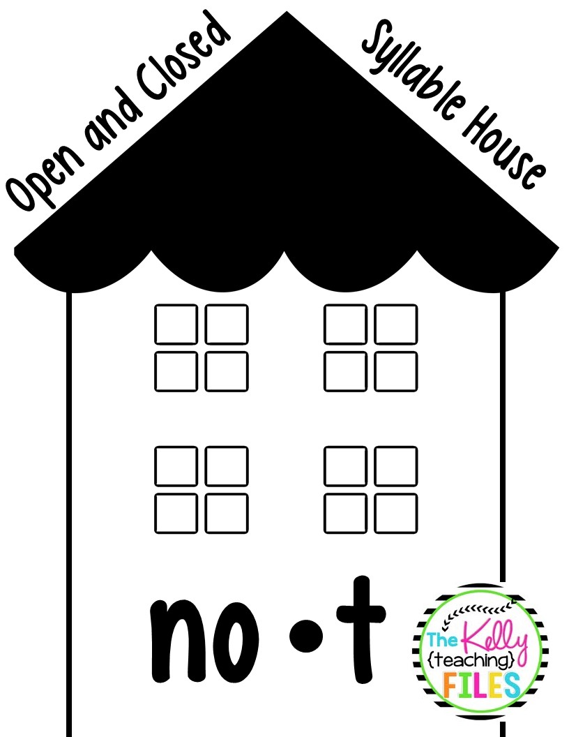 Open vs. Closed Syllable House the kelly teaching files