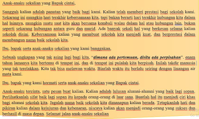 Download Contoh Teks Naskah Pidato Guru Dalam Acara Perpisahan Pelepasan Paturay Tineung Pileuleuyan Siswa Kelas 6 Sekolah Dasar Sd Bingkaiguru