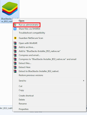 procedure to install bluestack