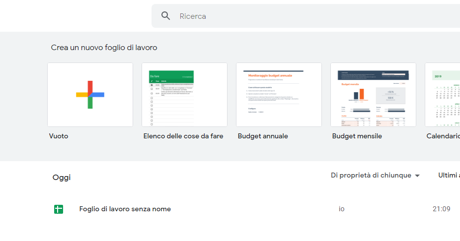 ACCEDERE A FOGLI visual data 2