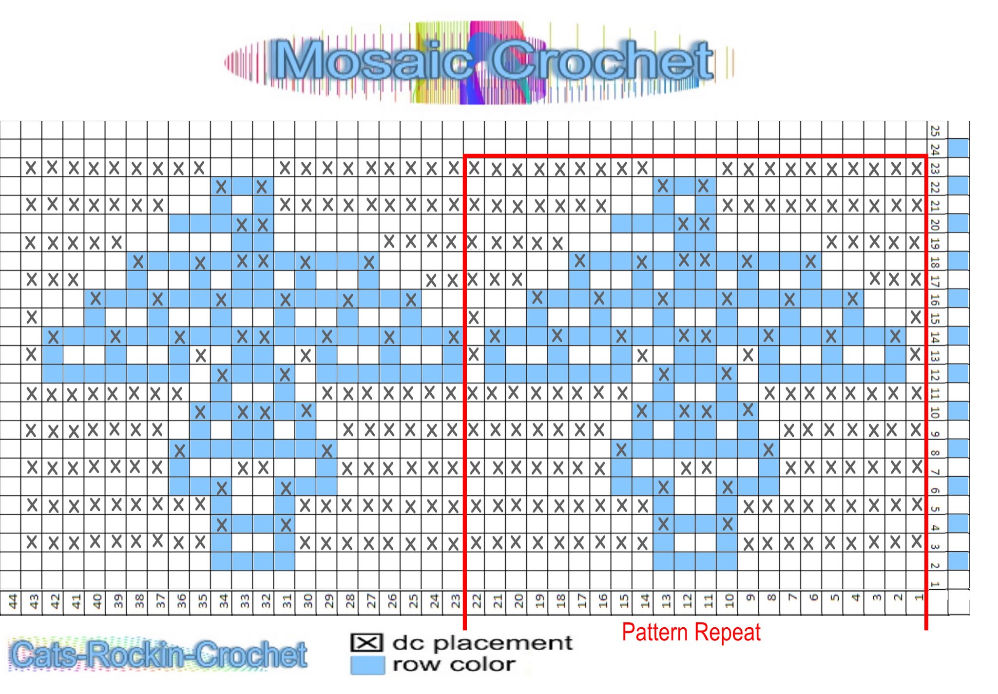 Printable Mosaic Crochet Pattern Charts