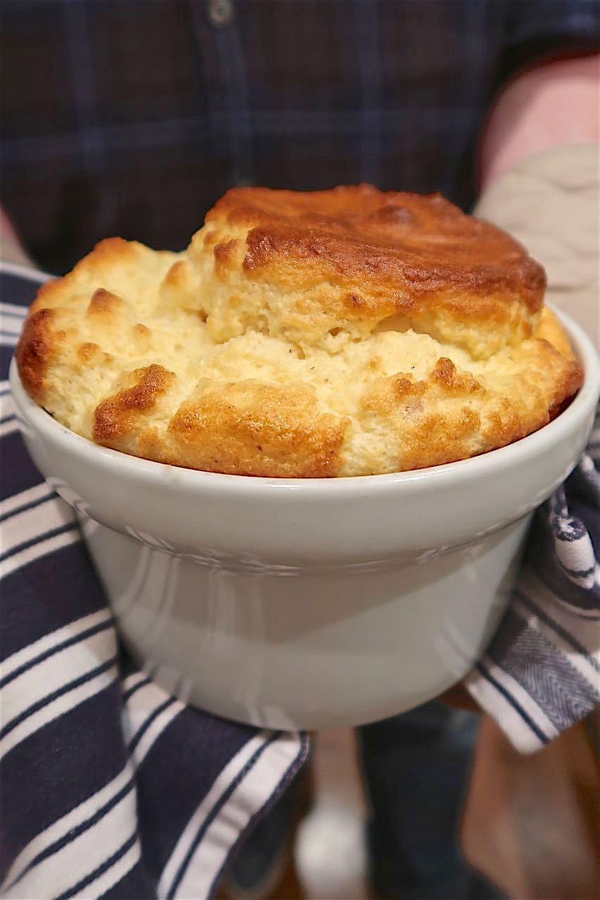 Scrumpdillyicious Classic Cheese Soufflé with Cheddar & Parmesan