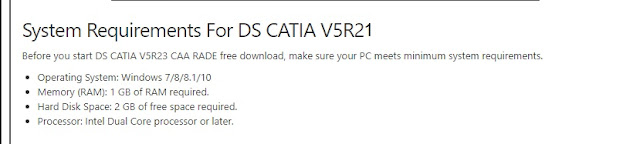 CATIA V5R21 System requirements