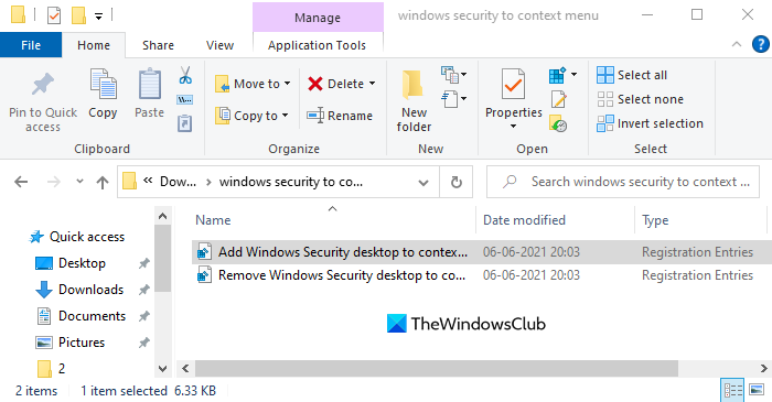 Ajouter le menu contextuel de sécurité Windows dans Windows 10