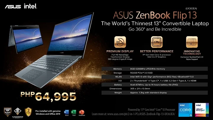 ASUS ZenBook Flip 13 with 11th Gen Intel Core