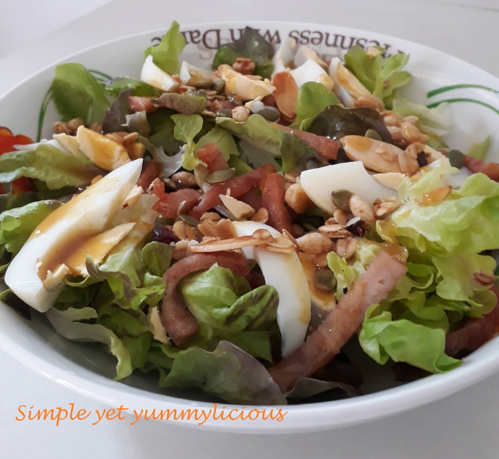 Simple yet yummylicious! Salads with Honey Yellow Mustard Dressing