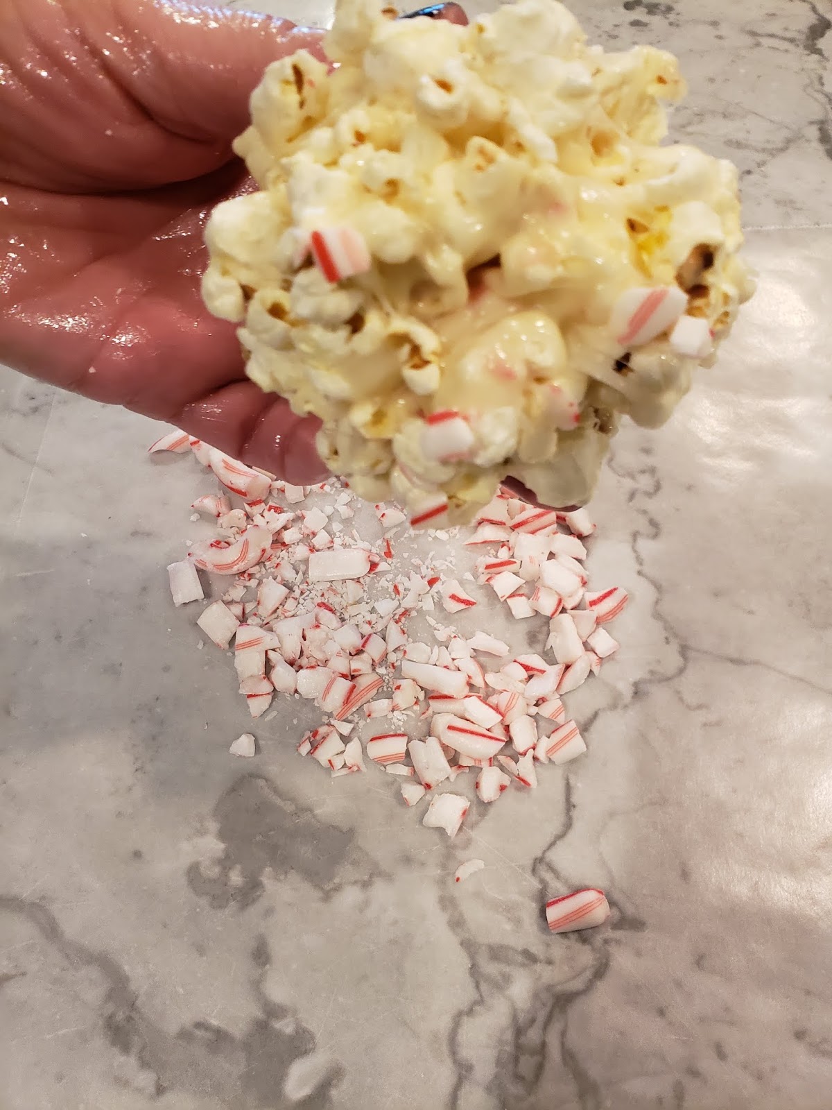 White Chocolate Peppermint Popcorn Balls