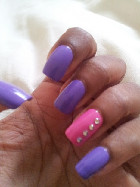 pink and purple nail design