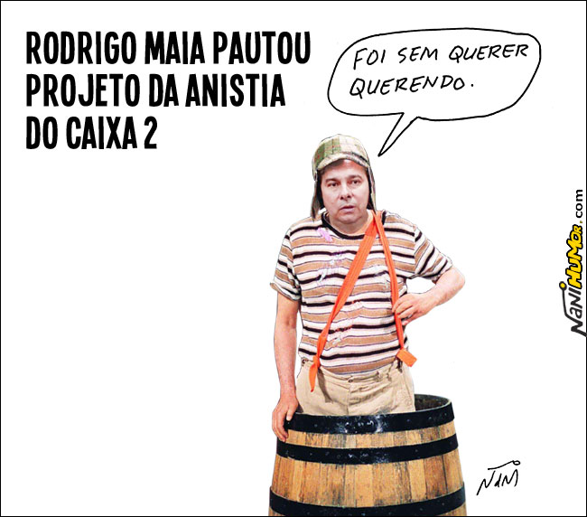 Resultado de imagem para anistia + rodrigo maia charges