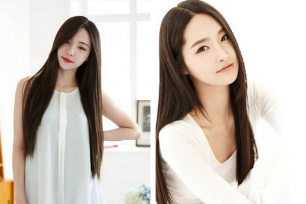 rambut panjang lurus tanpa poni korea