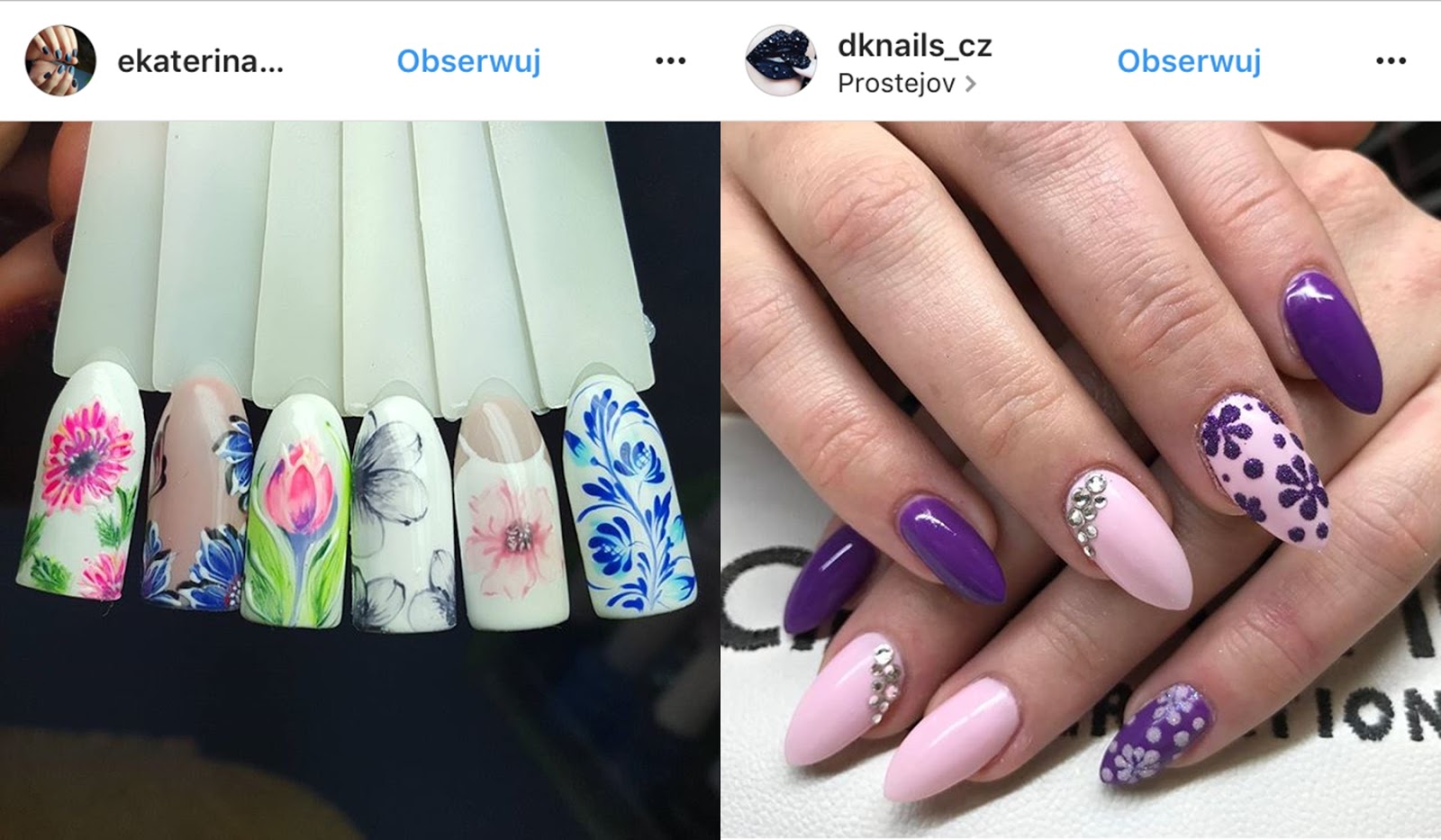 Paznokcie Wzory Na Wiosne Lato Kwiaty Na Paznokciach Paznokcie