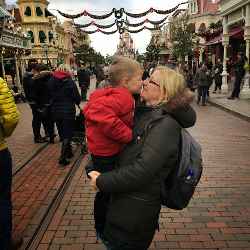main street Disney at Christmas