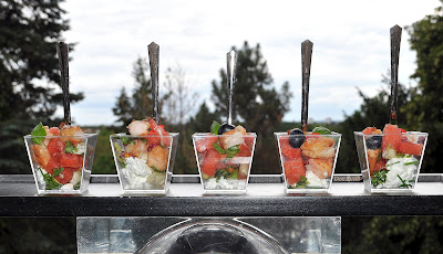 Wassermelone mit Gambas Wassermelone, Gambas