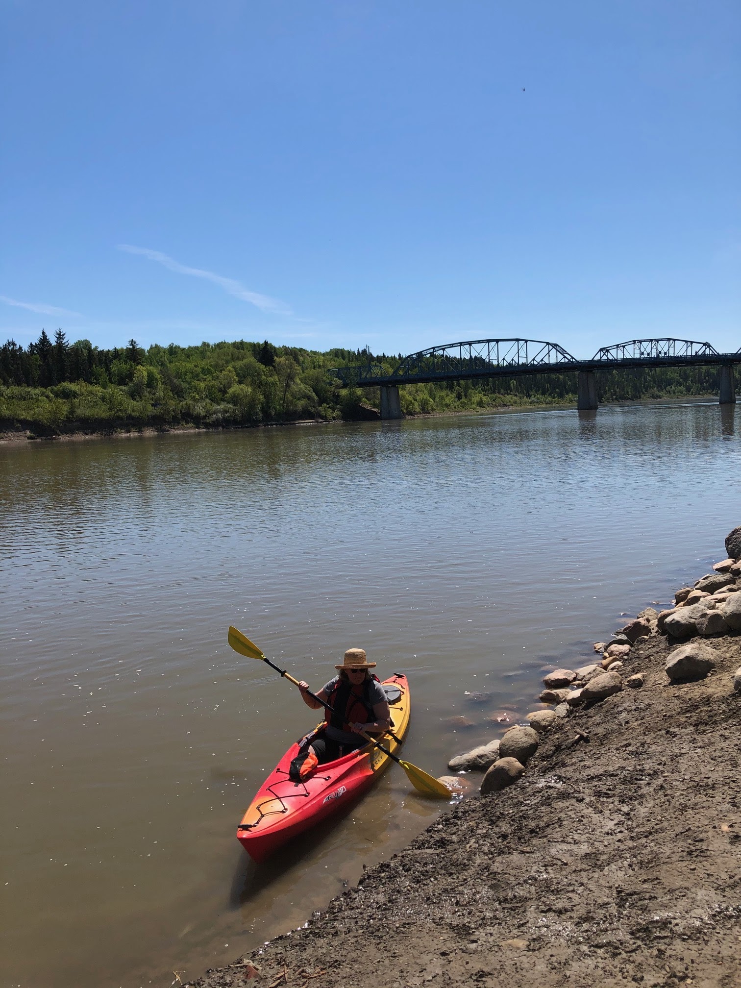 Paddling Near Edmonton, Alberta, Canada North Saskatchewan, Quesnel