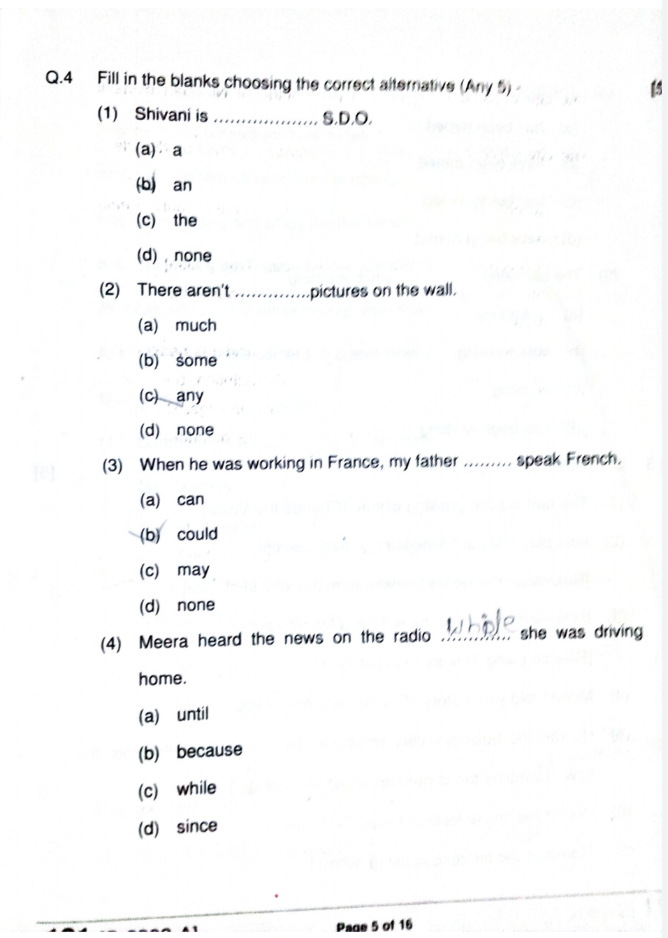 11th English Final Exam Paper 2021 Solved