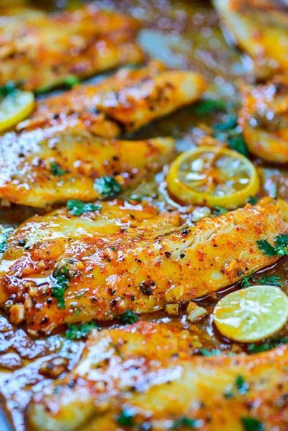 Spicy Lemon Garlic Baked Tilapia vegan recipe box