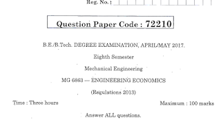 MG6863 Engineering Economics Last 5 Years Question Papers PDF