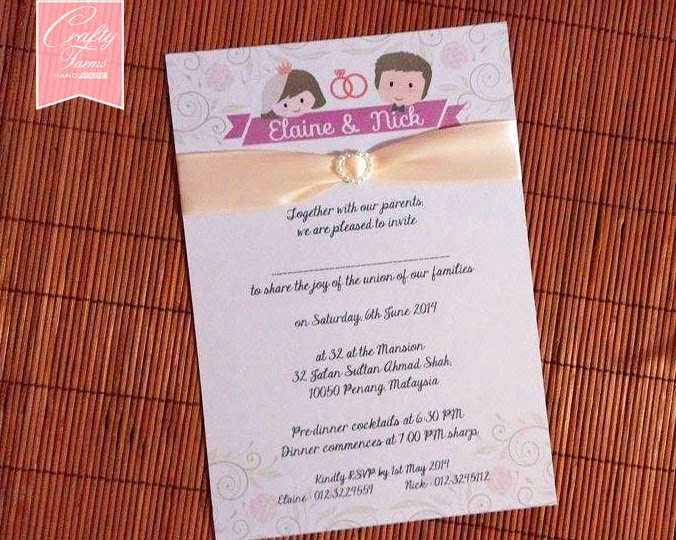 wedding card malaysia crafty farms handmade cute