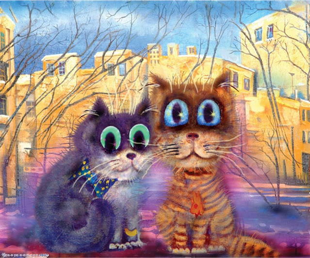 Художник Борис Касьянов и его коты