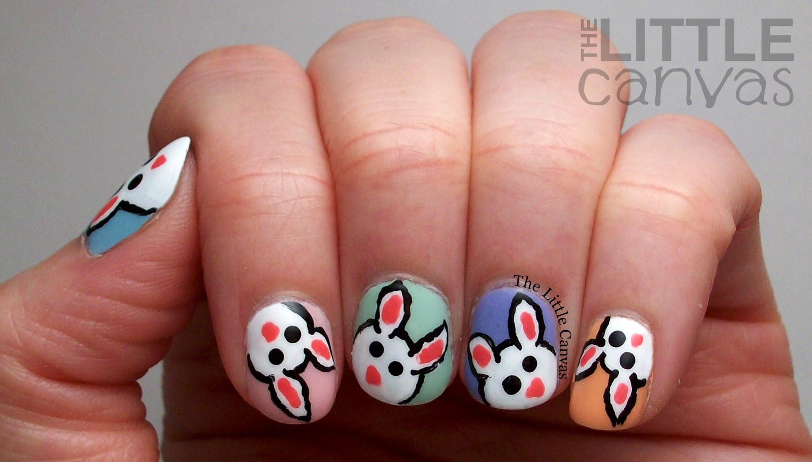 Easter Bunny Nail Art The Little Canvas