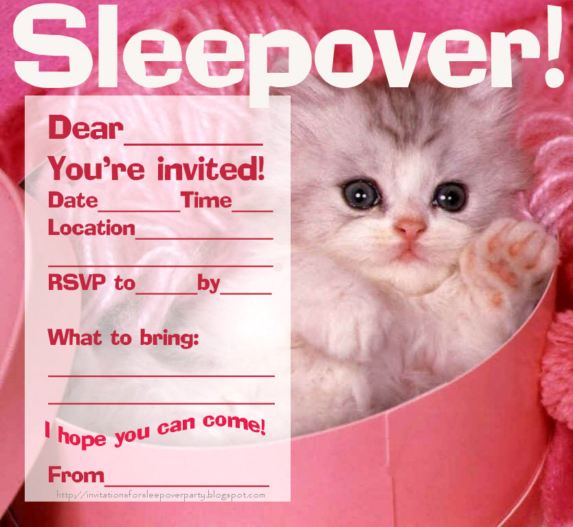 Sleepover Invitation Ideas