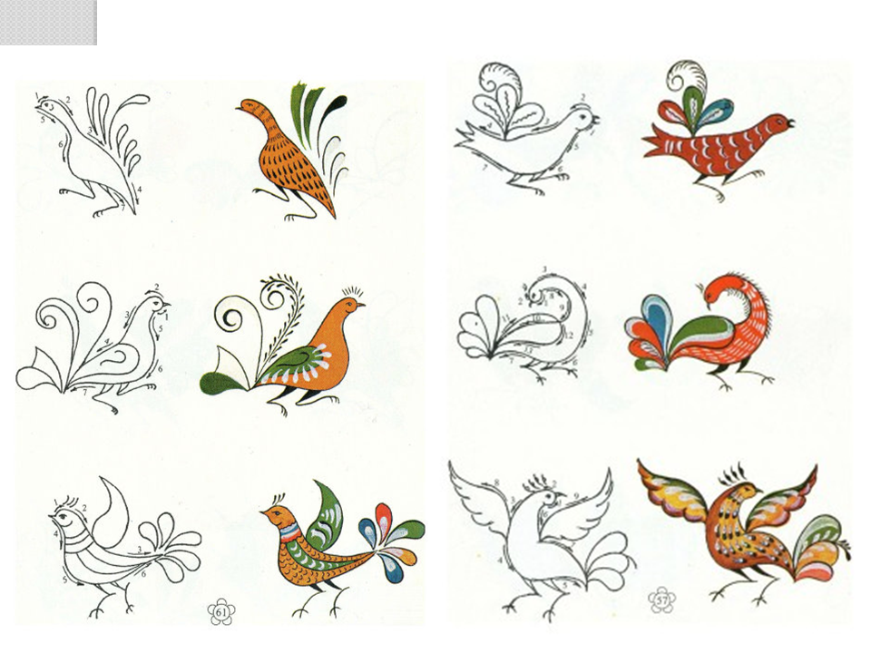 Пермогорская роспись эскиз