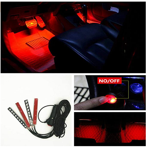 Car Interior Decoration, NERLMIAY 4pcs Atmosphere LightLED Car
