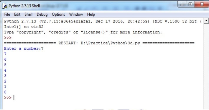 Python Programing Lab EXERCISE - 3(d)