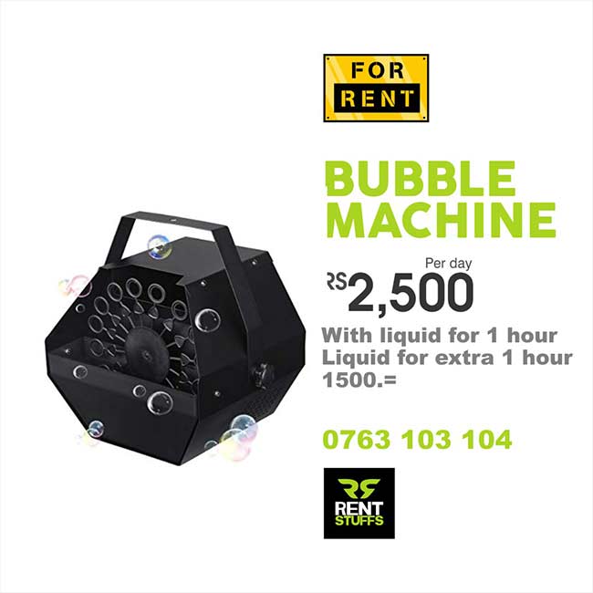 Rent Stuffs Anything for Rent. Bubble Machine for Rent Colombo Sri Lanka