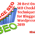 20 Best On Page SEO Checklists Techniques tutorial for Blogger/Wordpress in hindi 2019