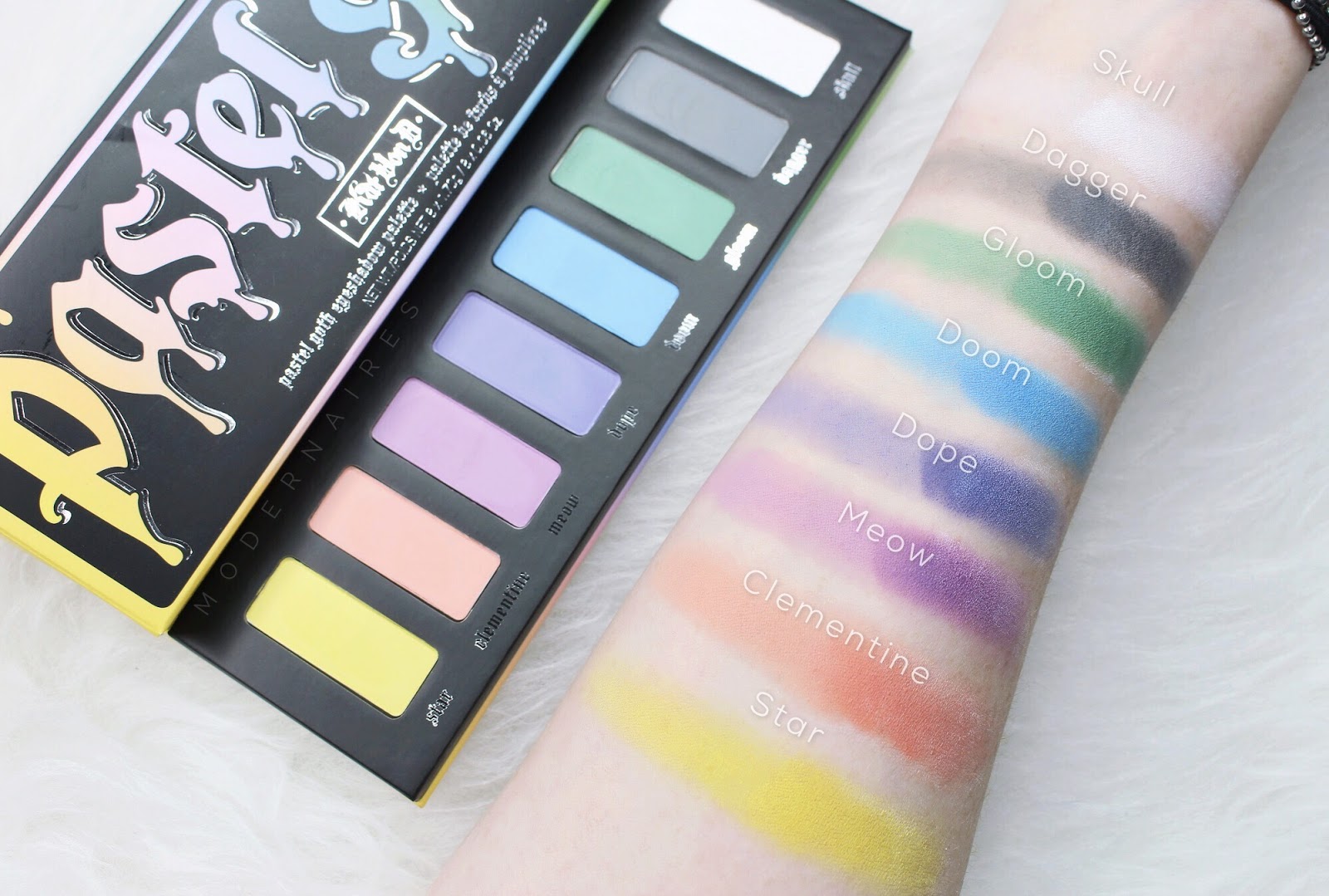 Swatches | KAT VON D Pastel Goth Palette | Modernaires: Swatches | KAT