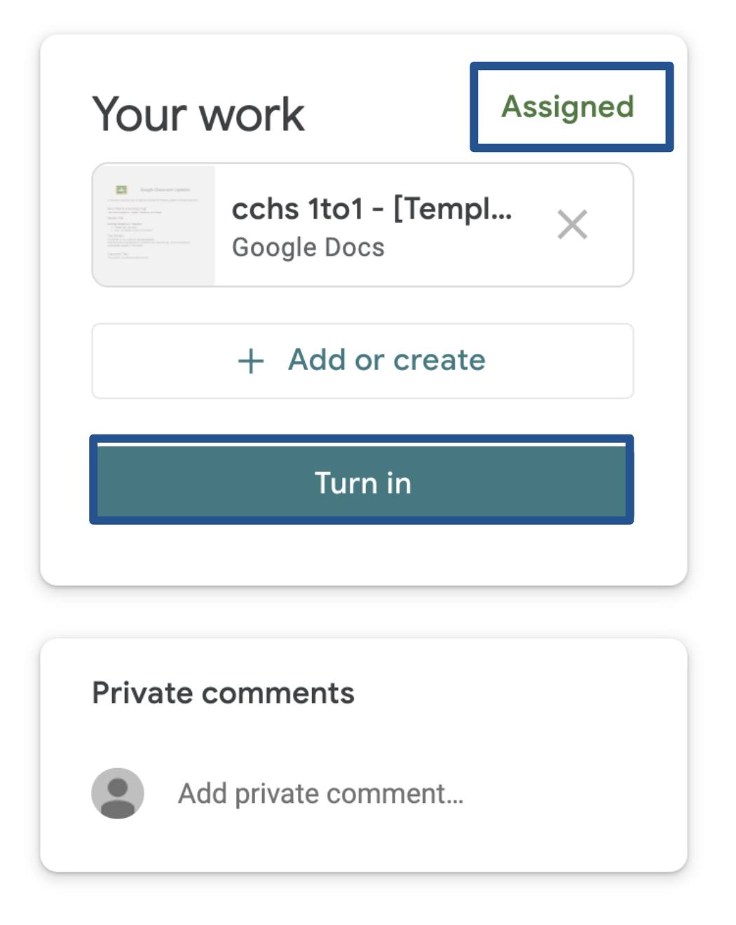 meaning of assigned in google classroom