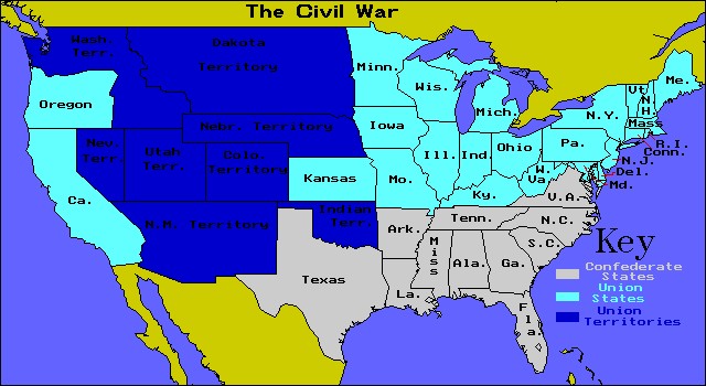 Civil+War+States+Map