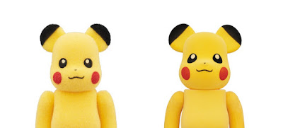 Pokemon Pikachu Flocked Edition Be@rbrick Vinyl Figures by Medicom Toy x Nintendo