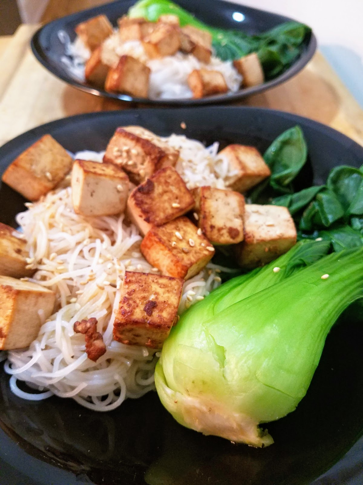Rice Noodles with Bok Choy