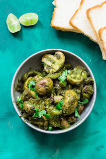 How to make vegan Goan Portuguese Mushroom Cafreal curry at www.oneteaspoonoflife.com