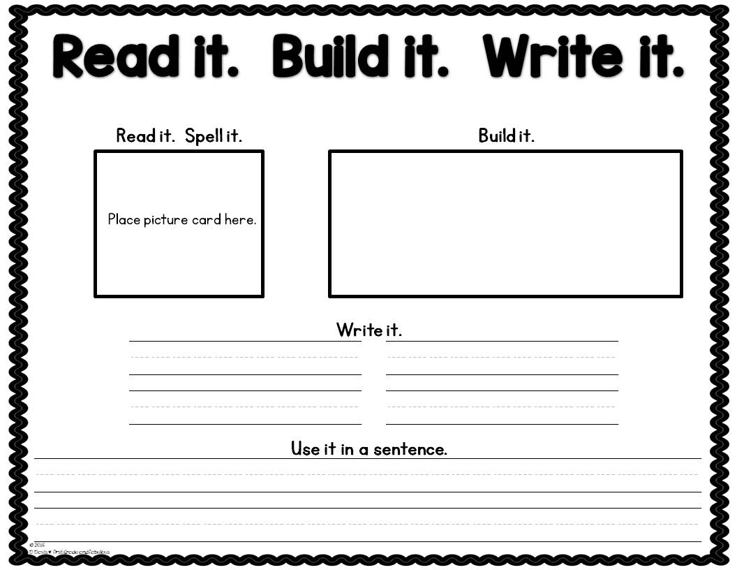 First Grade and Fabulous Read it, Build it, Write it!A Engaging